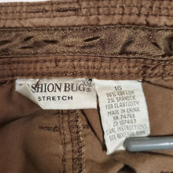 Vintage Y2K Fashion Bug Cargo Pants Womens 16 Brown Cinch Ankle Retro Grunge - Picture 3 of 15